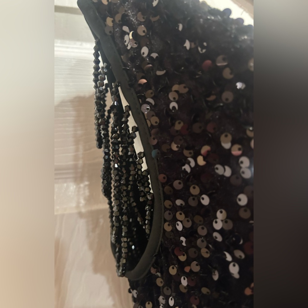 New Black Sequin Gown - Picture 2 of 5